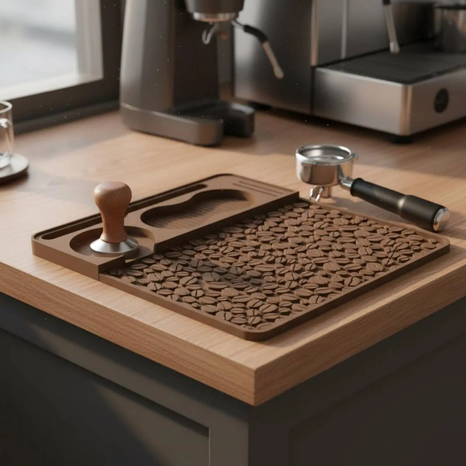 

Silicone Coffee Accessory Organizer Non-Slip Silicone Tamping Mat Coffee Tamper Holder Mat Multi-Functional for Office Breakroom
