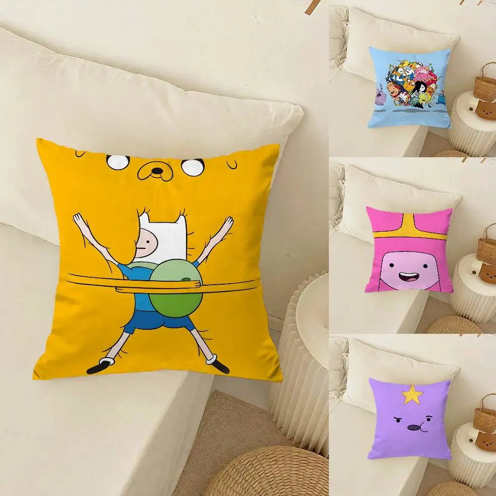 

Аниме A-Adventure Time, домашний декор, наволочка, плюшевая хлопковая подушка, комфорт для дивана-кровати, шелковистая элегантная невидимая молния, индивидуальный декабрь