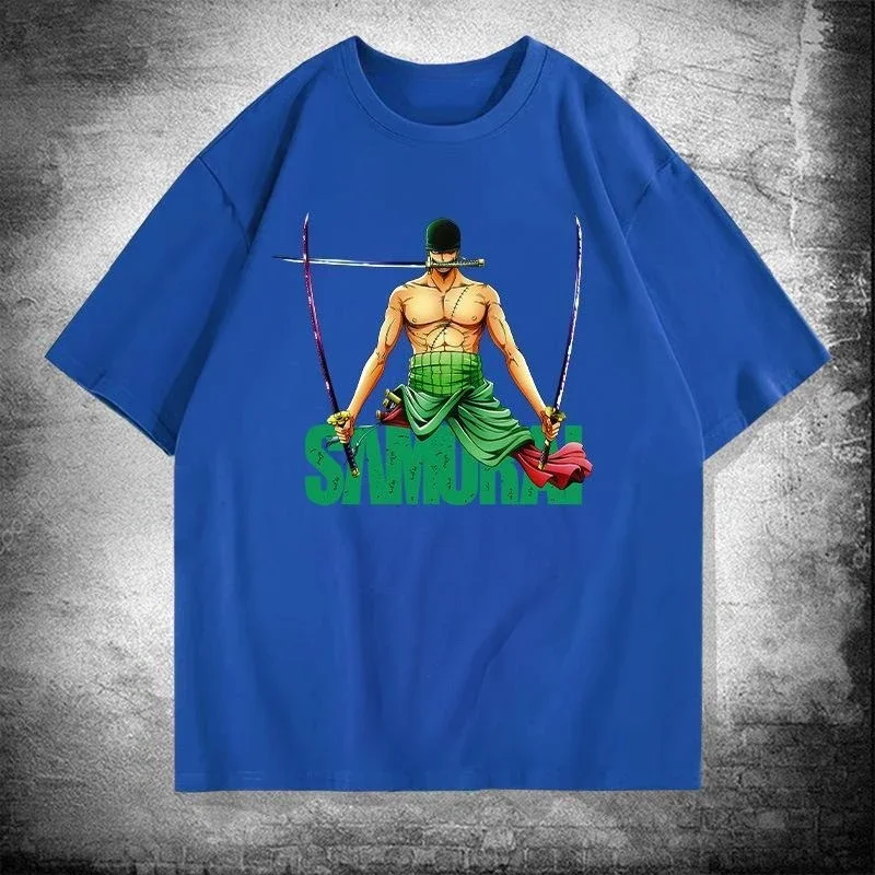 ONE PIECE Zoro 2025 Nuovo Anime giapponese Cotone a maniche corte T-shirt Estate Spalla allentata Mezza manica Top Abbigliamento genitore-figlio