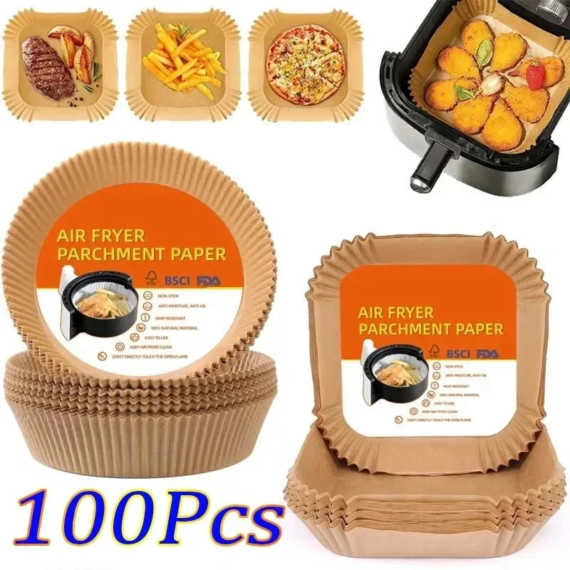 Forro Descartável Antiaderente para Fritadeira a Ar, Tapete de Cozinha Resistente a Óleo para Micro-ondas e Churrasco, Acessório de Cozinha