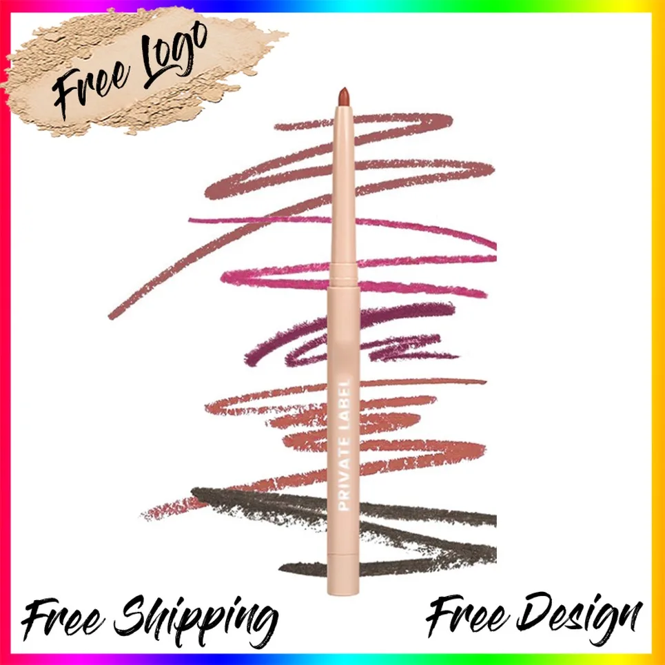 Vegan Smudge Proof Waterproof Matte Lip Liner Private Label Long Lasting Nude Makeup Lip Pencil Lipstick Custom Logo Wholesale