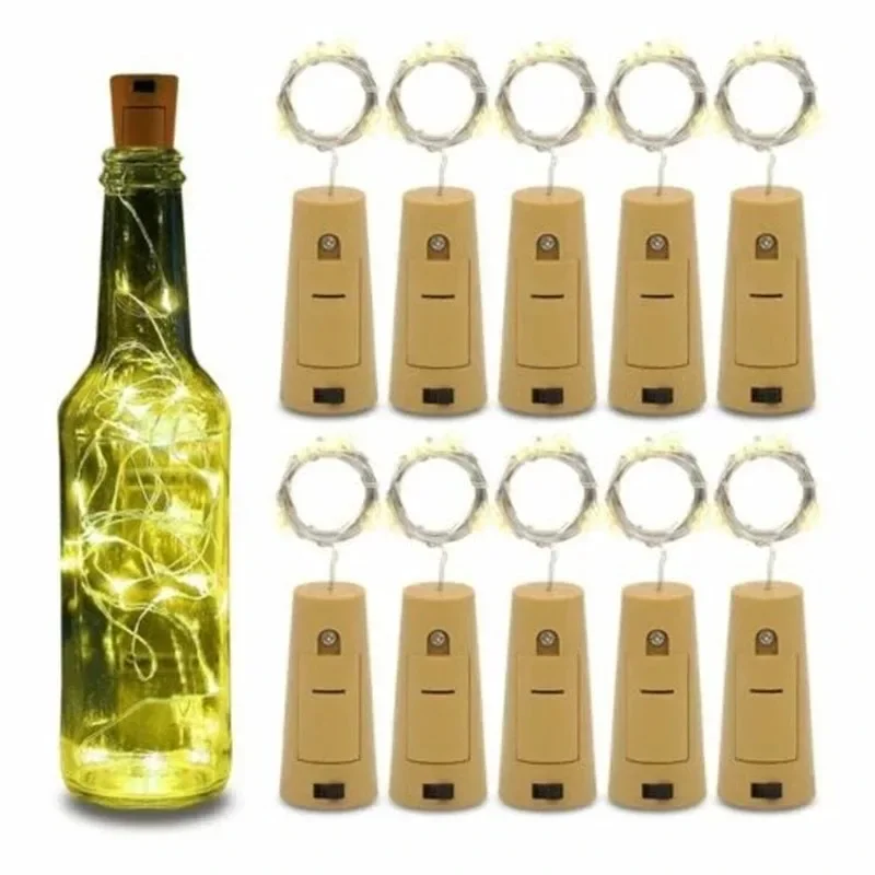 Battery Powered Cork Wine Bottle Stopper Light 1m / 2m /3m DIY LED String Light Bar Christmas Birthday Party New Year Garland