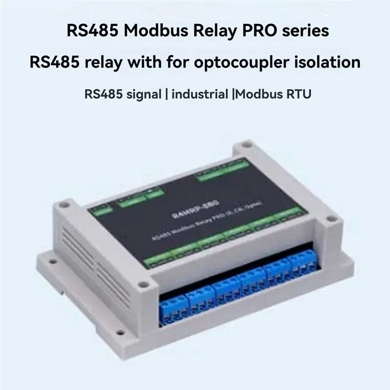 DT17 Industrial Control Board 8CH Relay, RS485 Modbus RTU Protocol, Optocoupler Isolation, 5-32V DIN Rail