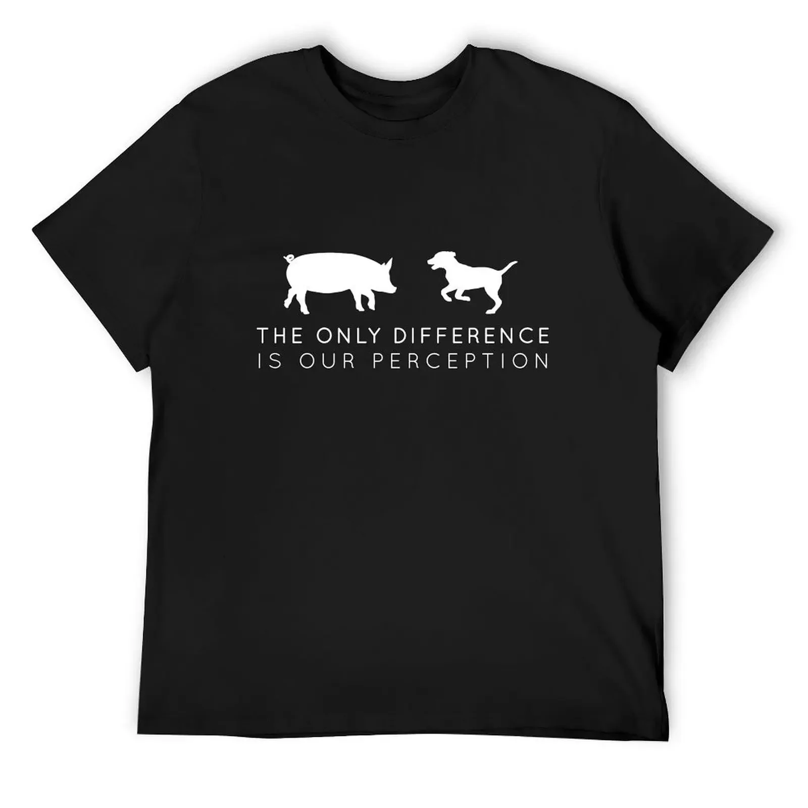 

Difference Is Perception Vegan Statement T-Shirt sweat animal prinfor boys blacks Short sleeve tee plain black t shirts men