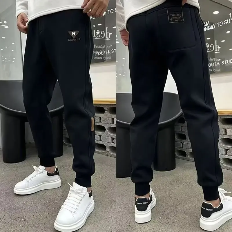 Spring And Autumn New Slim Fit And Leg Tied Black Casual Pants For Men Trousers Trendy Elastic Waisted Harun Sports Sweatpants