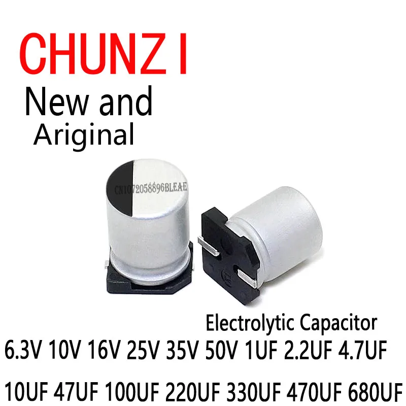 10Pcs New SMD Electrolytic Capacitor Aluminum 6.3V 10V 16V 25V 35V 50V 1UF 2.2UF 4.7UF 10UF 47UF 100UF 220UF 330UF 470UF 680UF