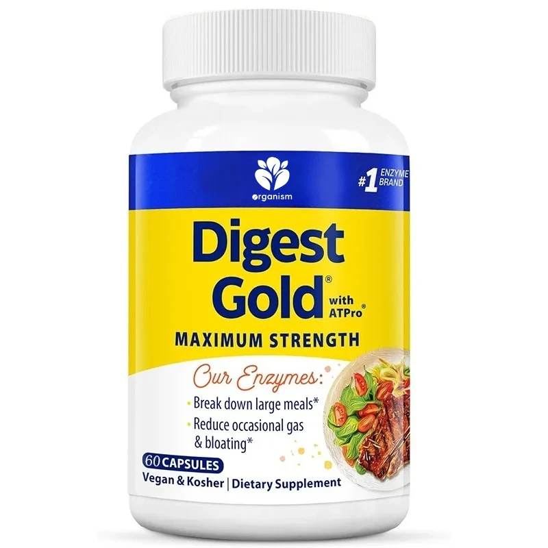 

Digest Gold + ATPro， Maximum intensity, quick onset, helps digest large meals, relieves bloating and gas, 60 capsules