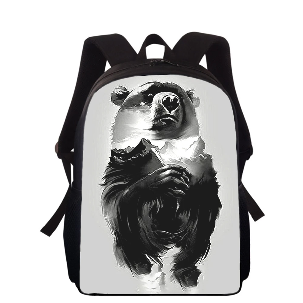 Ferocious Personality Bear 16” 3D Print Kids Backpack Primary School Bags for Boys Girls Back Pack Students School Book Bags