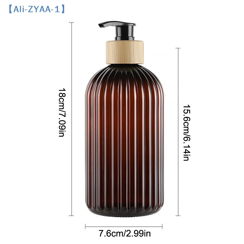 【ZYAA-1】1/3pcs 500ML Striped Bottles For Shampoo, Body Wash, And Conditioner, Kitchen/Bathroom Soap Dispenser Refillable Bottle view 6