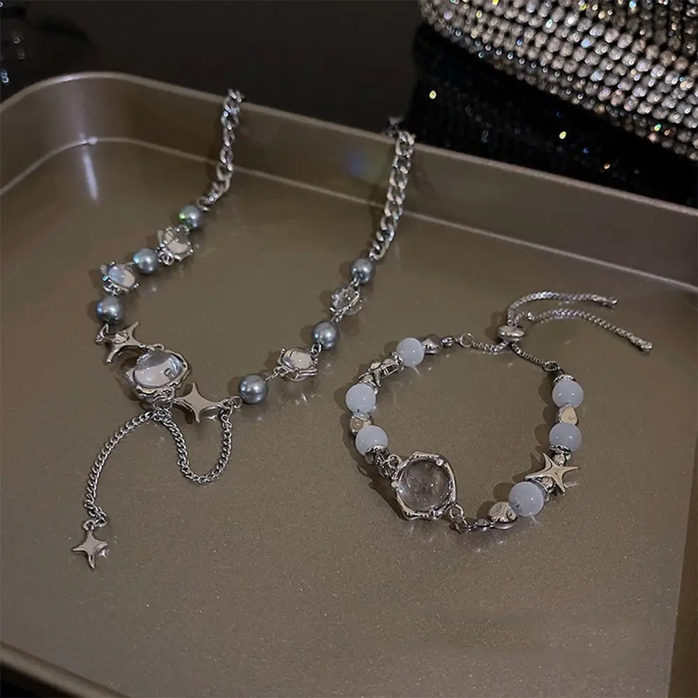 Ring Cross Pendant Fashion Design Korean Style Choker Women Jewelry Accessories Moon Stone Bracelet Exquisite Star Necklace