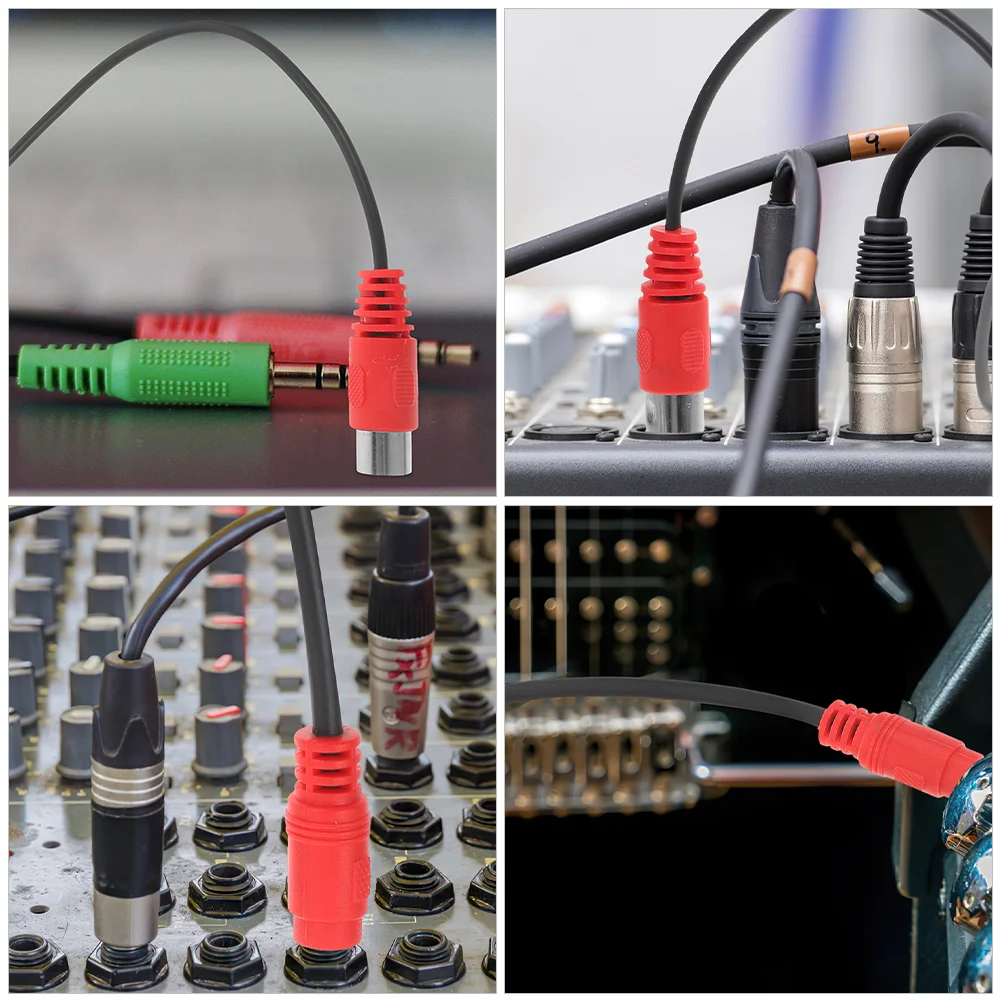 2pcs 35mm to 5 pin Audio Adapter Cable Red 90 degree Angled for Computer Piano Sound Card Keyboard DVD System