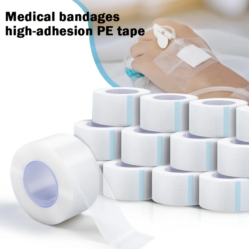 2 Rollen transparenter medizinischer Verband, hochviskoses PE-Tape, Fixierband für Mullbinden und Applikatorband