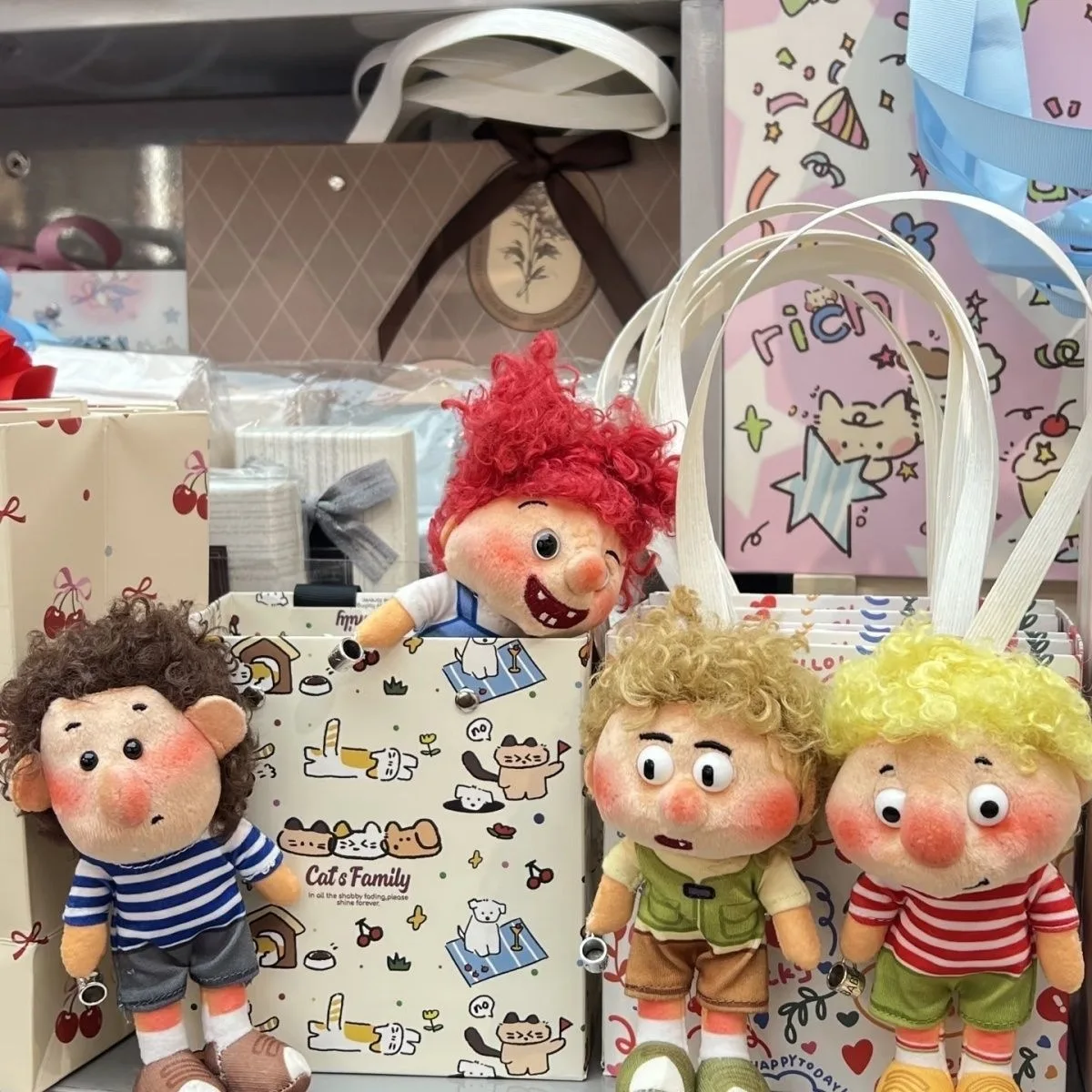 

Original Fury Freckle Family Bean Bag Doll Keychain Ugly Cute Funny Healing Boy Doll Pendant Christmas Gift Girl Birthday Gift
