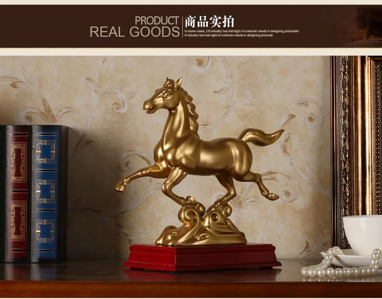 2021 Home store Company SHOP business Decor GOOD LUCK mascot bring wealth money Success golden horse decor ART Statue