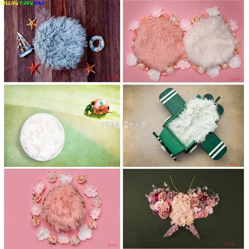 

Baby Newborn Floral Basket Photography Backdrops Props Children Birthday Party Photo Studio Background VT-08