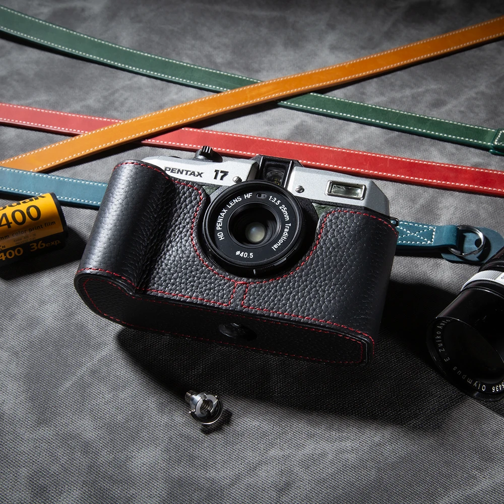 Pour PENTAX 17 étui appareil photo housse en cuir étui pour appareil photo étui de protection fait à la main véritable couverture en cuir véritable sac