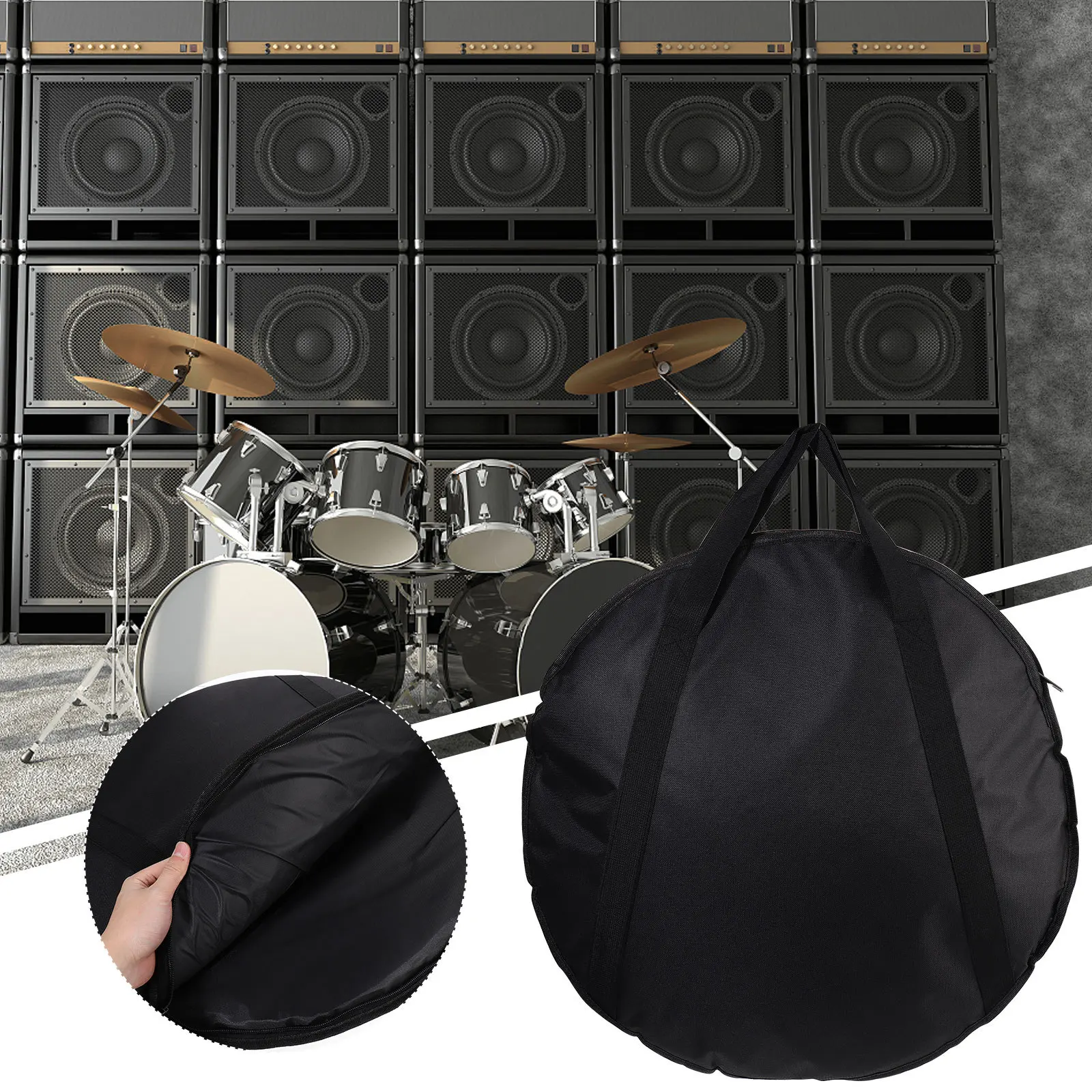 

Delicate Round Cymbal Bag Durable Oxford Wear-Resistant Professional Storage Organizer Small Pocket Pouch For Accessories