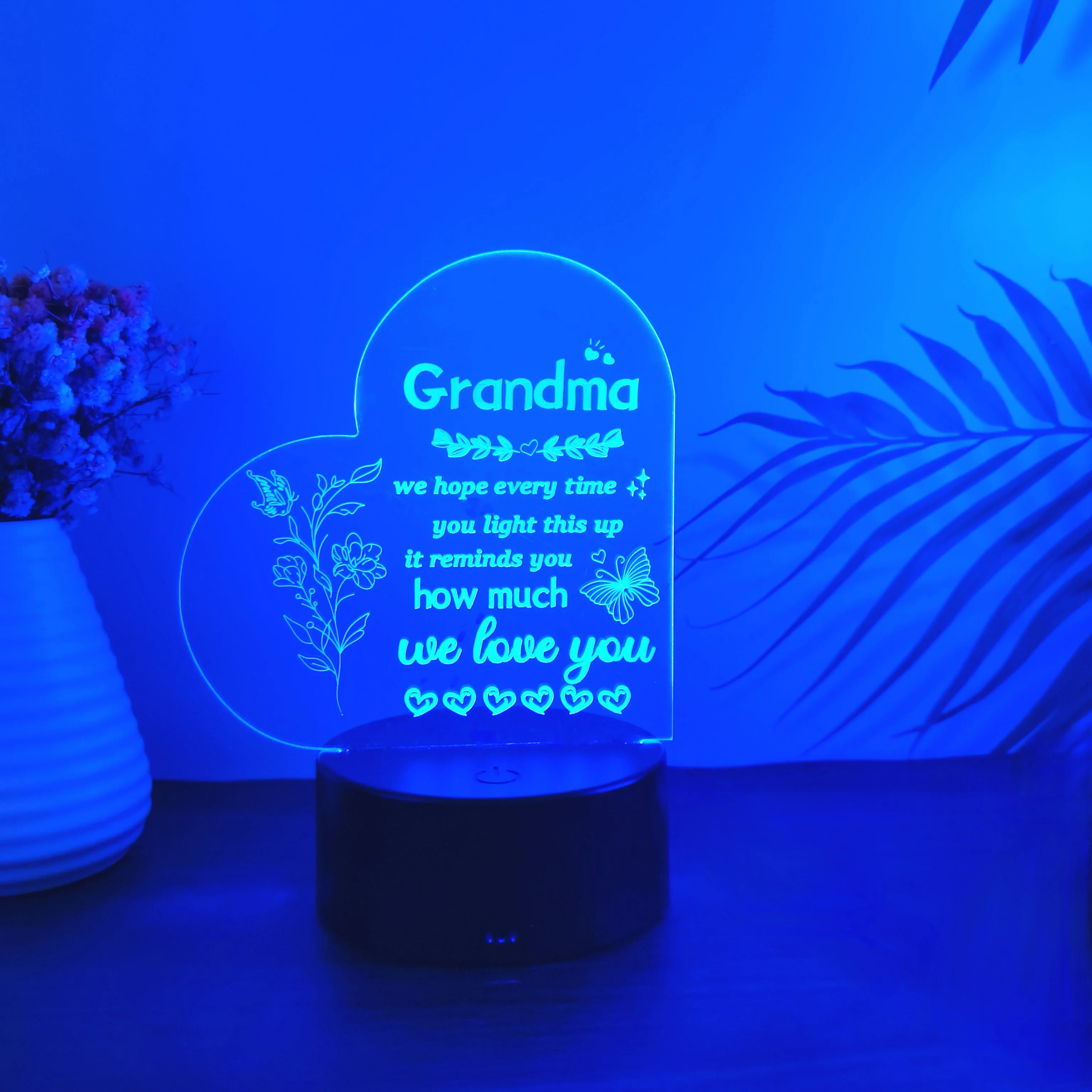 1pcs Mother\'s Day 3D nightlight, USB festive atmosphere decorative light, gift table light for grandmother.