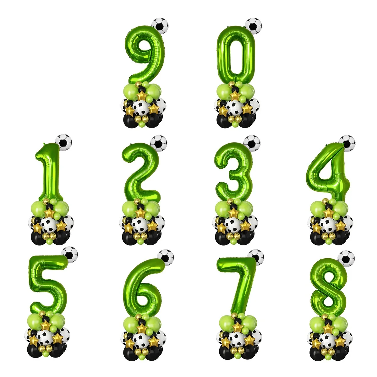 40 Zoll Zahlenballon Helium-Folienballon Fußball-Ziffern Globos Kinder-Geschenk Alles Gute zum Geburtstag Junge Party-Zubehör Babyparty-Dekoration