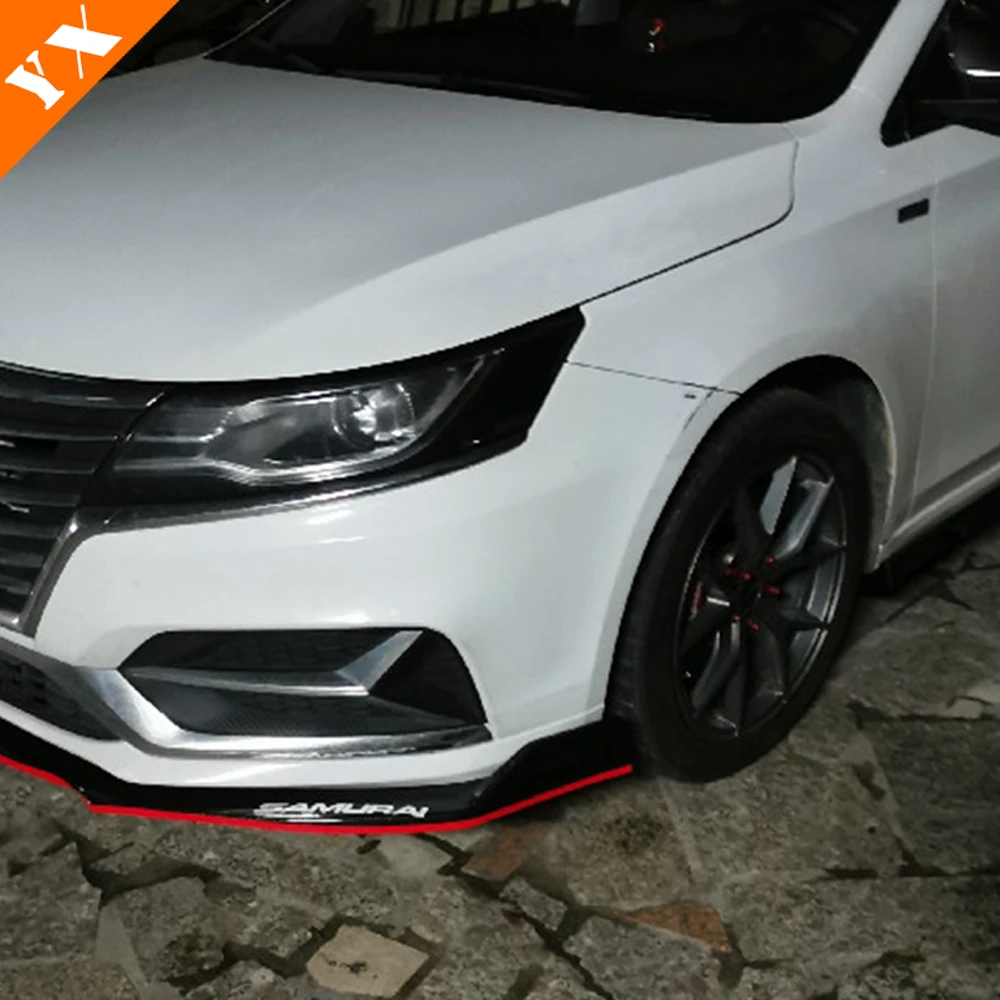 For 2019-2023 Roewe I5 MG 5 Accessories Black Carbon Trim Car Front Shovel Front Lip Front Bumper Protector Anti Hit Garnish