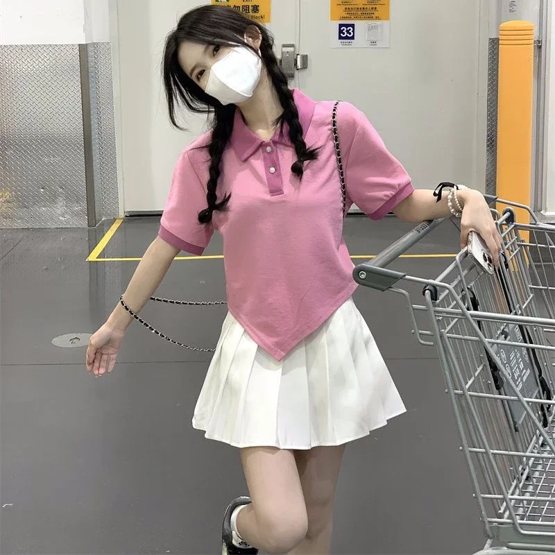 Short Sleeve Female Tee Baggy Women's T-shirt Synthetic Original Fashion 2025 Cheap Clothes New Youthful Pretty T-shirts