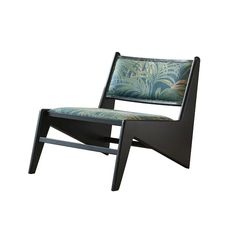 

Medieval Solid Wood Sofa Chair Balcony Leisure Single Sofa Chair Wabi Sansan Wind Log Chandigarh Kangaroo Chair