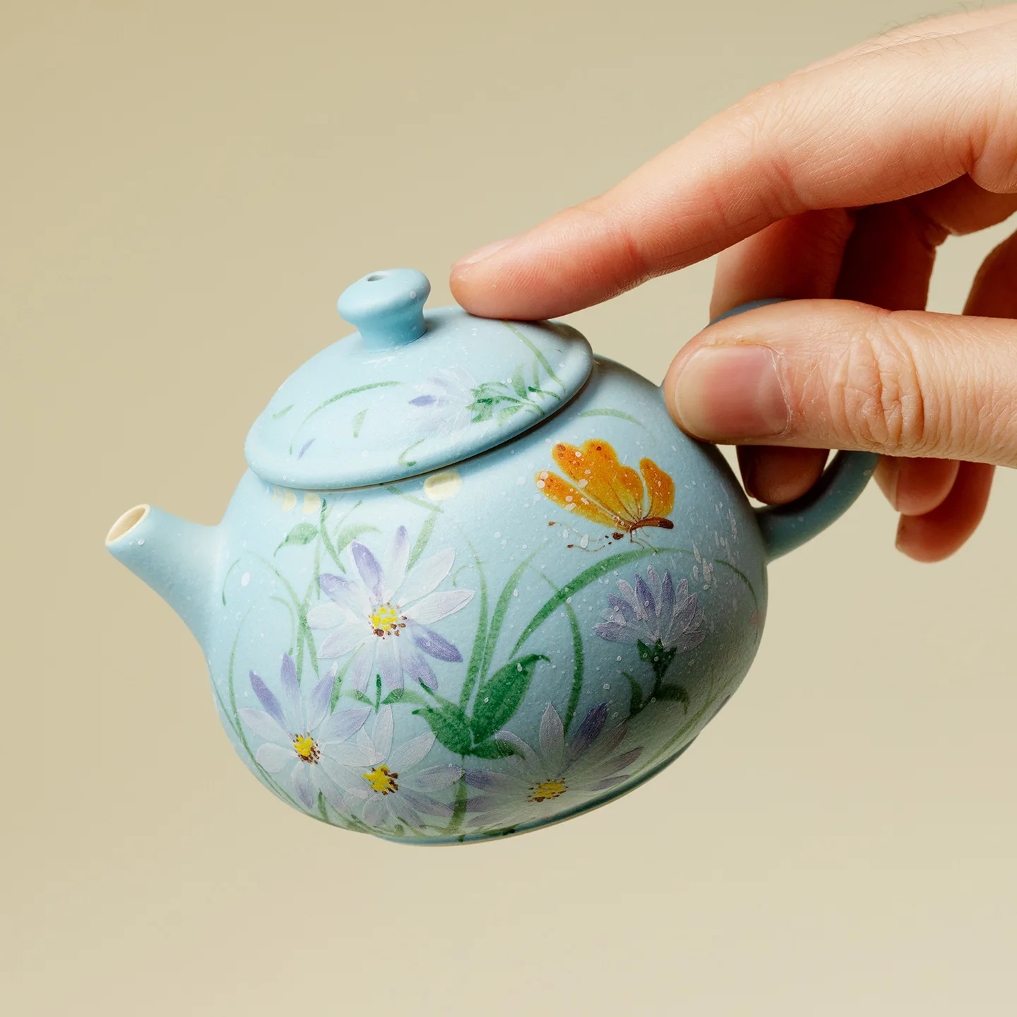 Inno Kaimatsu Hand-Painted Flower Stream Butterfly Imperial Concubine Fresh Style Women's Household Handheld Exquisite
