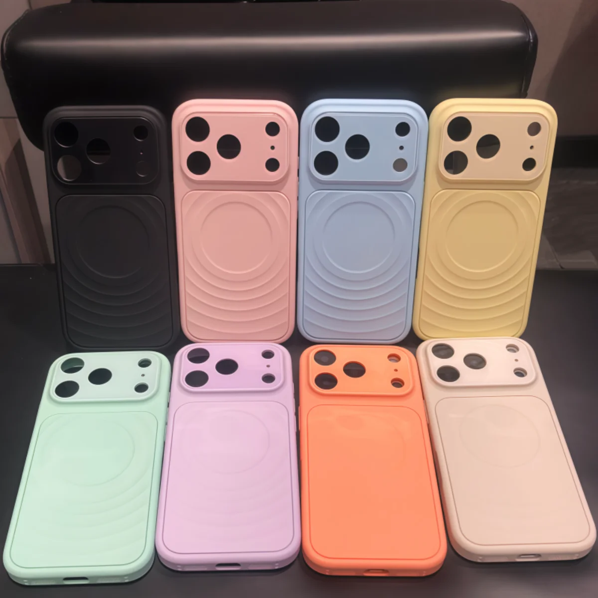 Luxury Wave Water Ripple Pattern Liquid Silicone Phone Case For iPhone 17 16 15 14 Pro Max Camera Large Window Shockproof Cover view 6