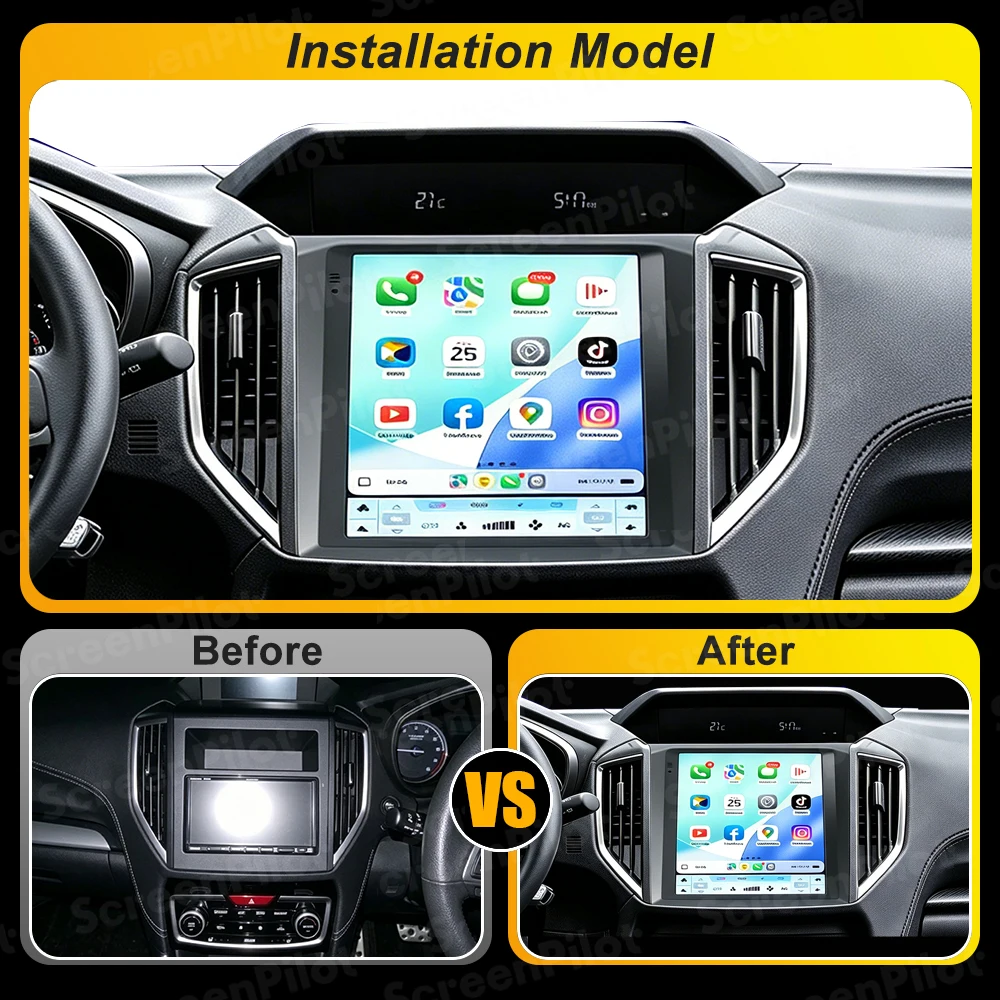 Android 16 For Subaru XV Forester 2018-2021 Car Radio Stereo Head Unit Multimedia Video Player GPS Navigation 2K QLED 9.7Inch 5G