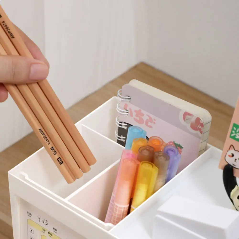

Multi Functional Rabbit Handle Pen Holder High-capacity Detachable Pencil Storage Box Plastic Cute Stationery Organizer Office
