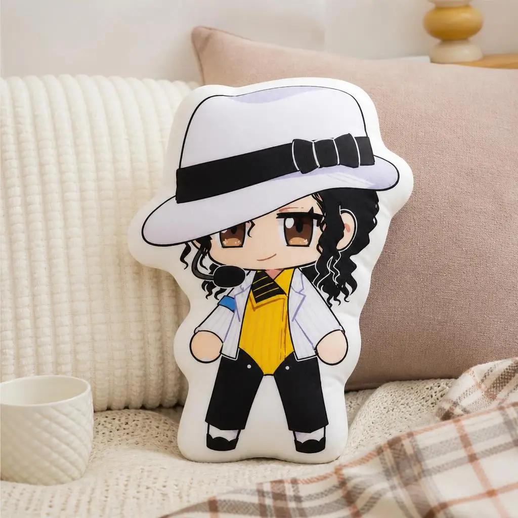 Michael Jackson Smooth Criminal Moonwalk Pop Plüschkissen, unregelmäßiges Stoffkissen, Dekokissen für Zuhause, Geschenk für Sofa und Bett