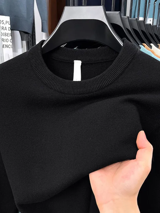 

Larsey шерстяной мужской круглый трикотаж Ne Long Sve Base irt повседневная мода Ci Sle осень-зима теплая дышащая внутренняя одежда