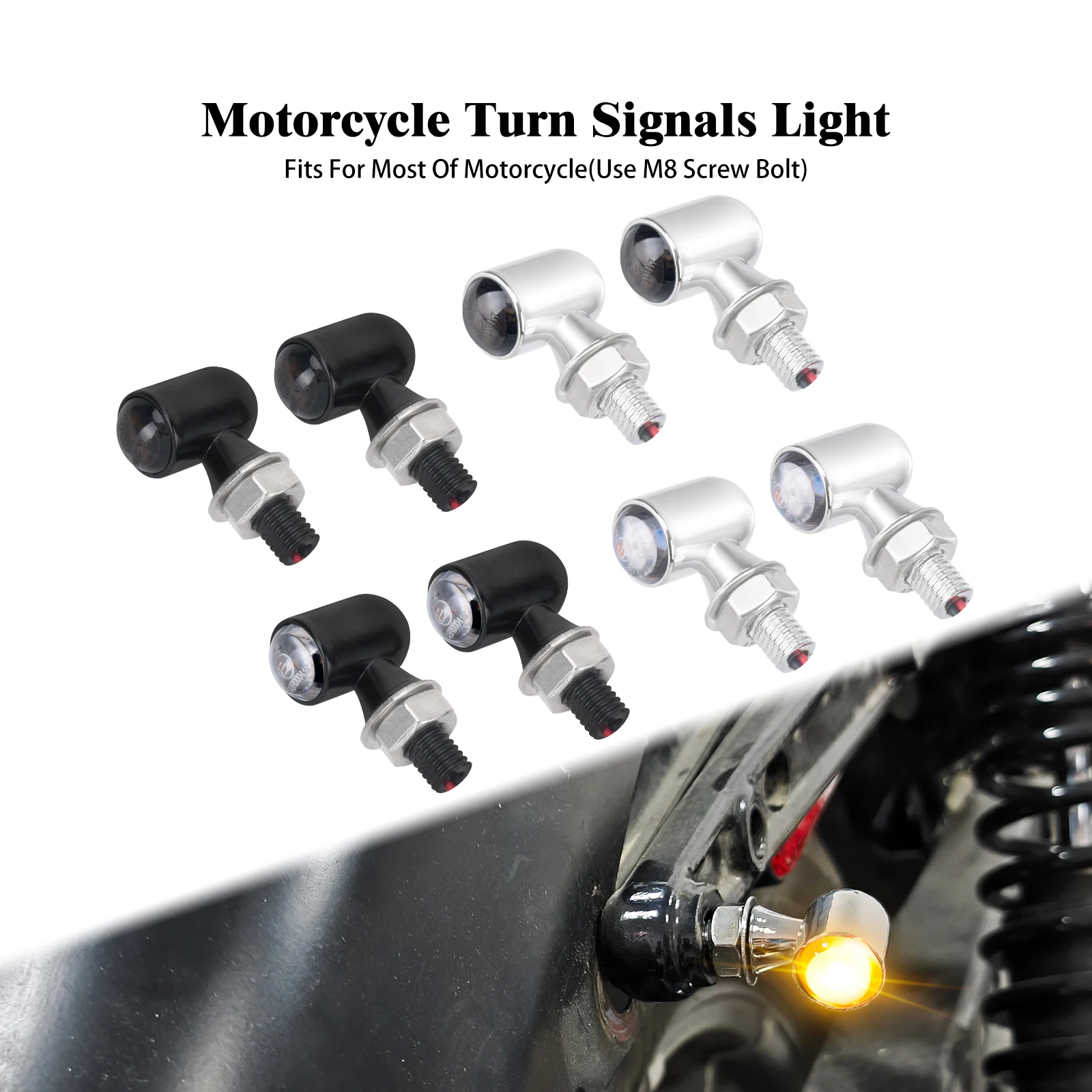 Motorcycle Turn Signal LED Light E Mark Indicator Blinkers Universal For Harley Sporster Softail Touring For BMW Front Rear Lamp