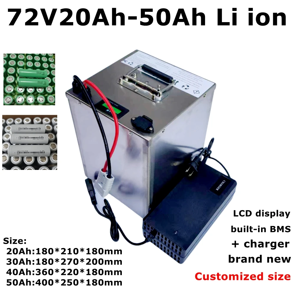 

HX--escooter battery 72V 20Ah 30ah 35ah 40ah 50ah Lithium ion battery 3600W with bms for tricycle motorcycle scooter+Charger