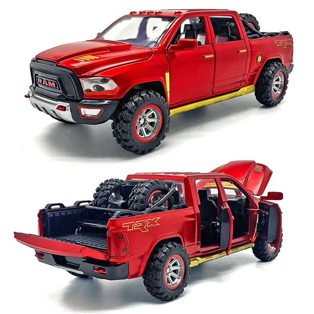 

1:32 Alloy Dodge Ram TRX Pickup Car Model Metal Diecast Vehicle Sound And Light Pull Back Car Collection Toys For Children Gifts