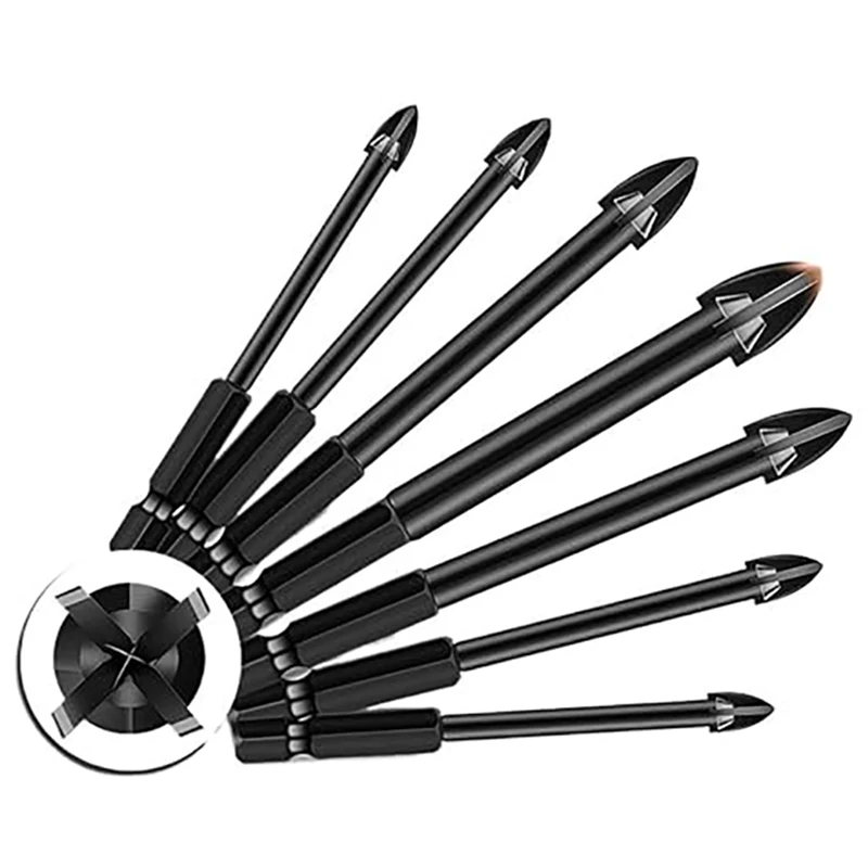 

10PCS Carbide Drill Bit Set 3-12mm Glass Tile Concrete Drilling Tool Center Drill Bit Drilling Set Tools