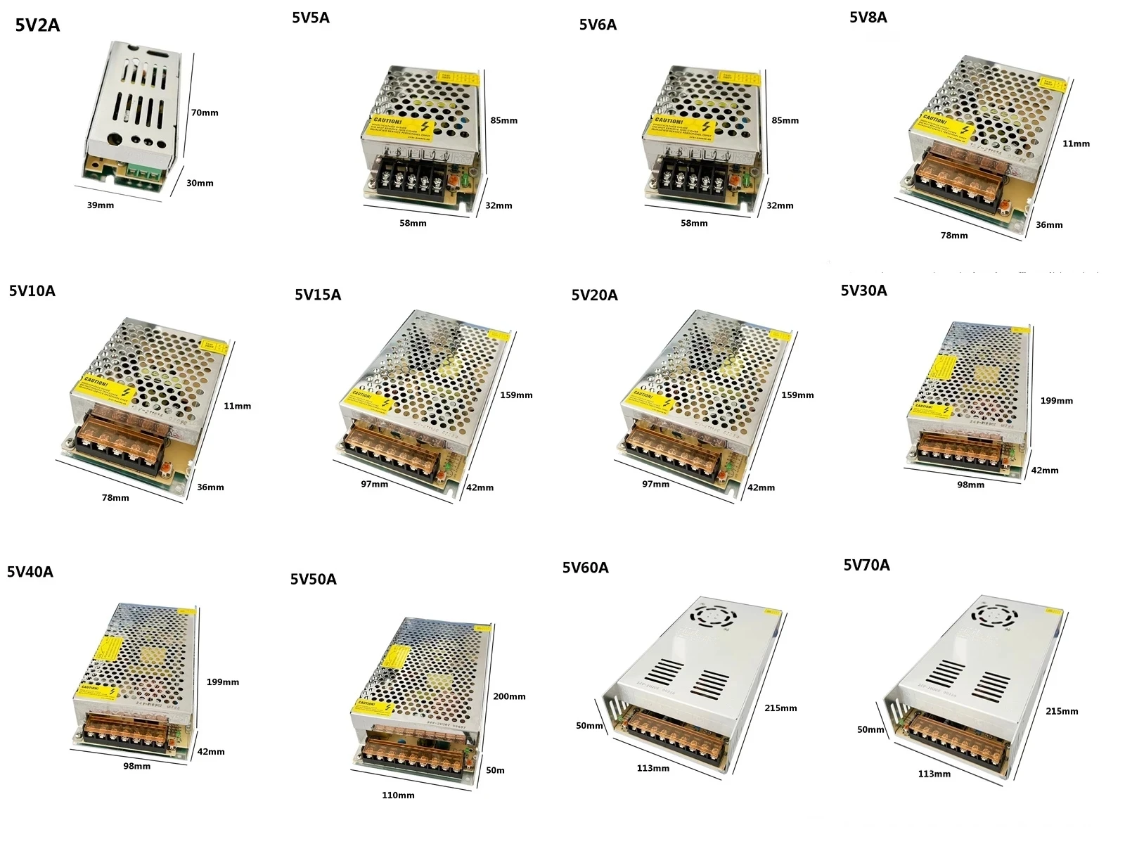 Switching Power Supply  110V 220V to DC 5V 12V 24V 48V 1A 2A 3A 5A 10A 20A 30A 40A For CCTV LED Strip Power Supply Adapter