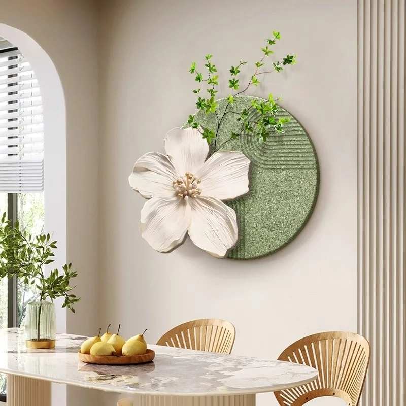 Flower 3D sandstone decorative painting, fresh creamy style, suitable for placing green plants