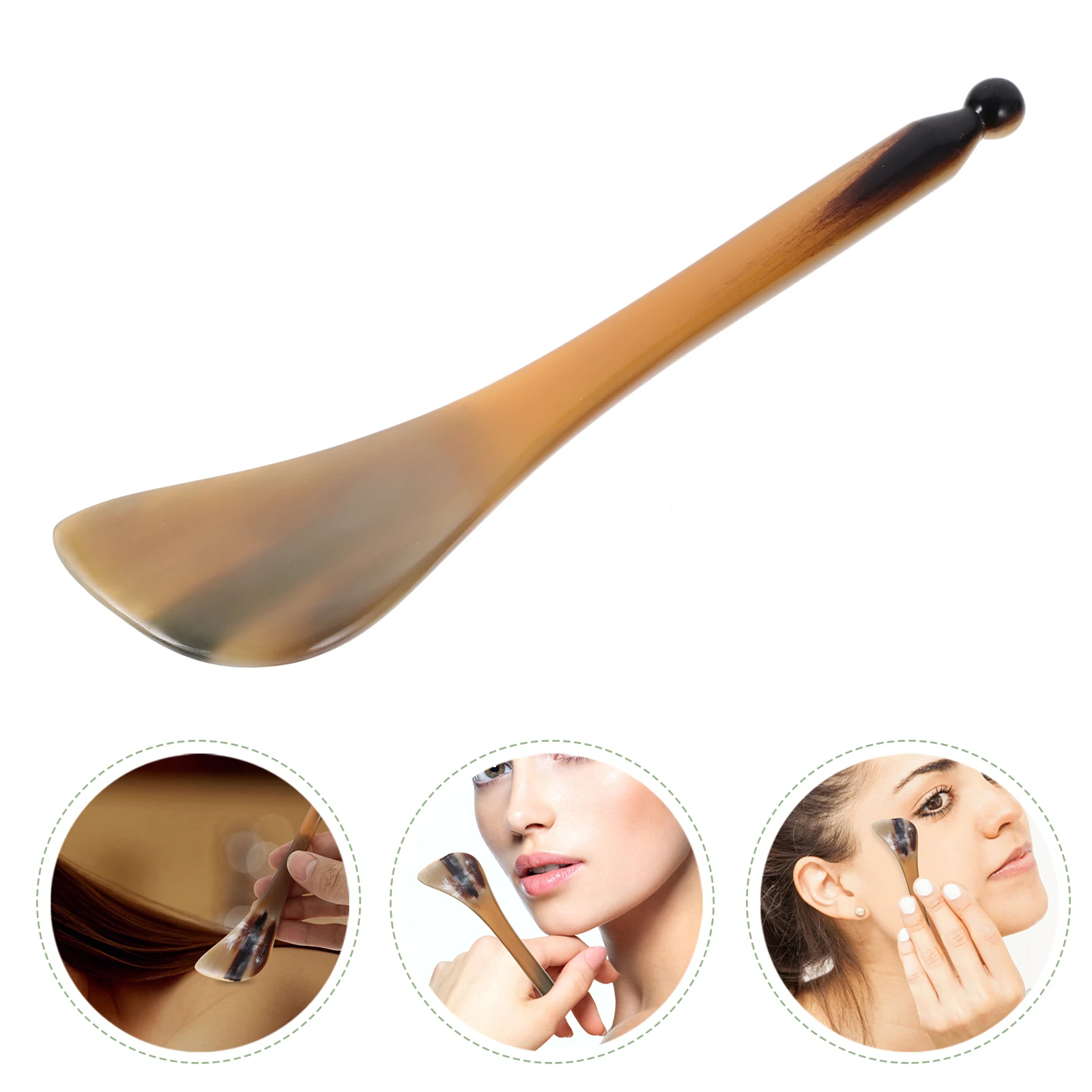 Facial Eye Scraping Stick Black Horn Massage Tool SPA Board Pain Relief Skin Care Facial Beauty Instrument Non Electric