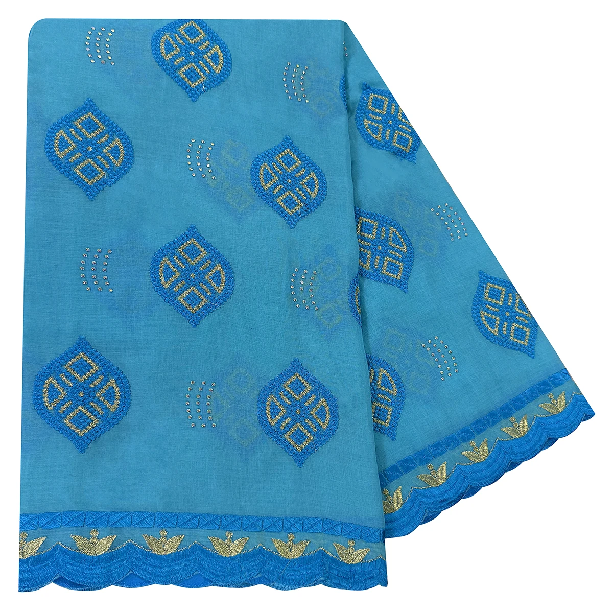 New Small Flower Embroidered Sequined Headscarf Shawl Hijab African Muslim Women Scarf Cotton Fabric Dubai Style Prayer Scarf