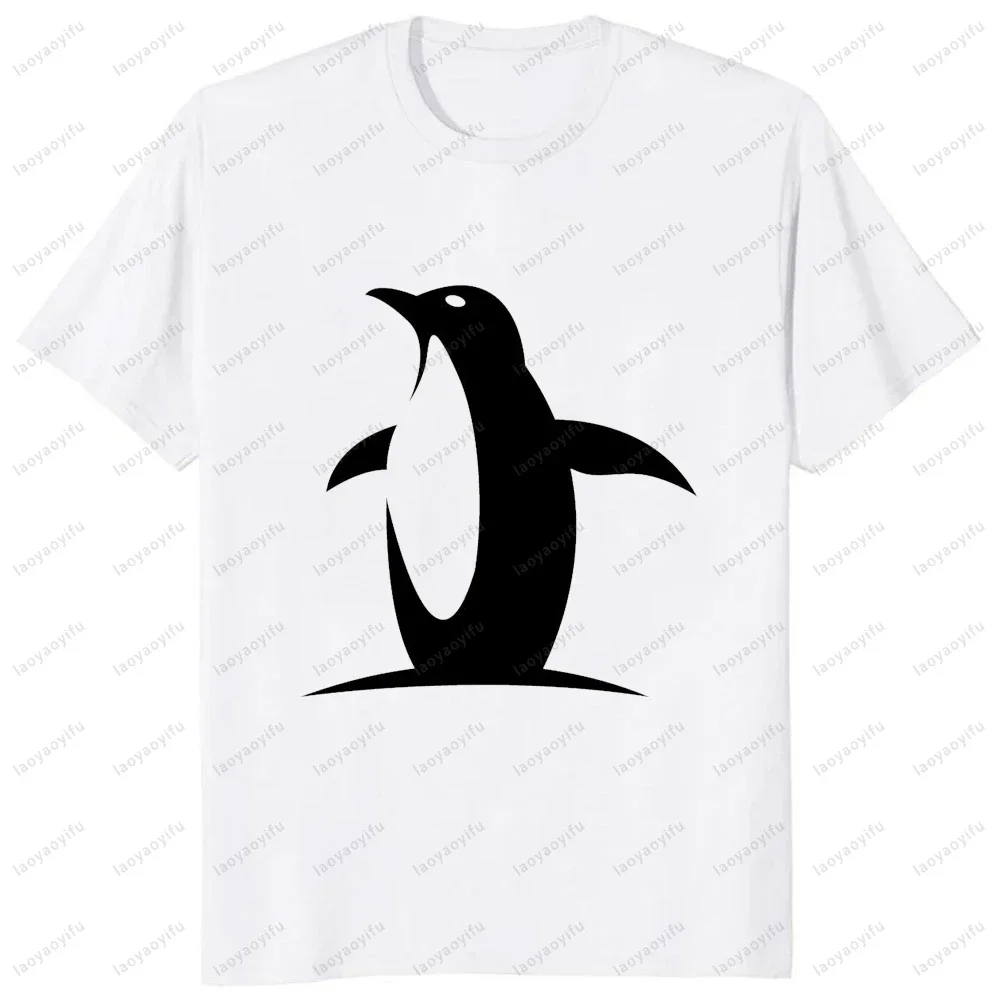 Cute Penguin Lover Gift TShirt Funny Minimalism Cartoon Graphic Printed T-shirt Casual Fashion Loose Cotton Short Sleeve Tees