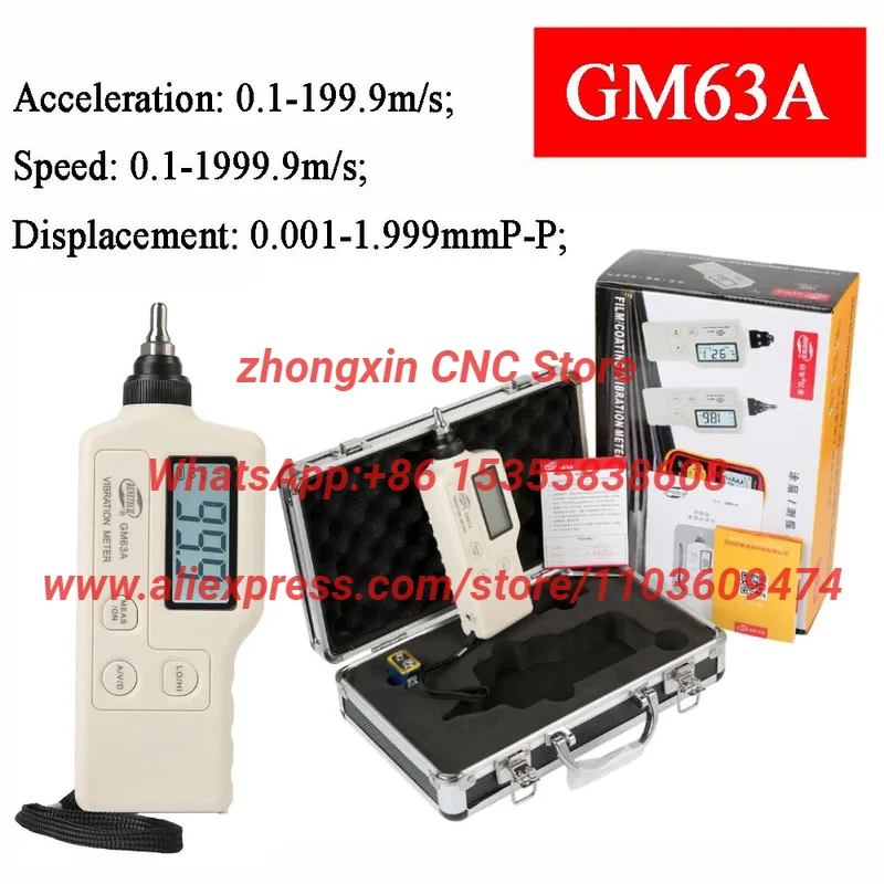 BENETECH Vibration Analyzer Digital Vibration Meter Device Probe Analizador De Vibraciones Handheld GM63A Vibrator Tester