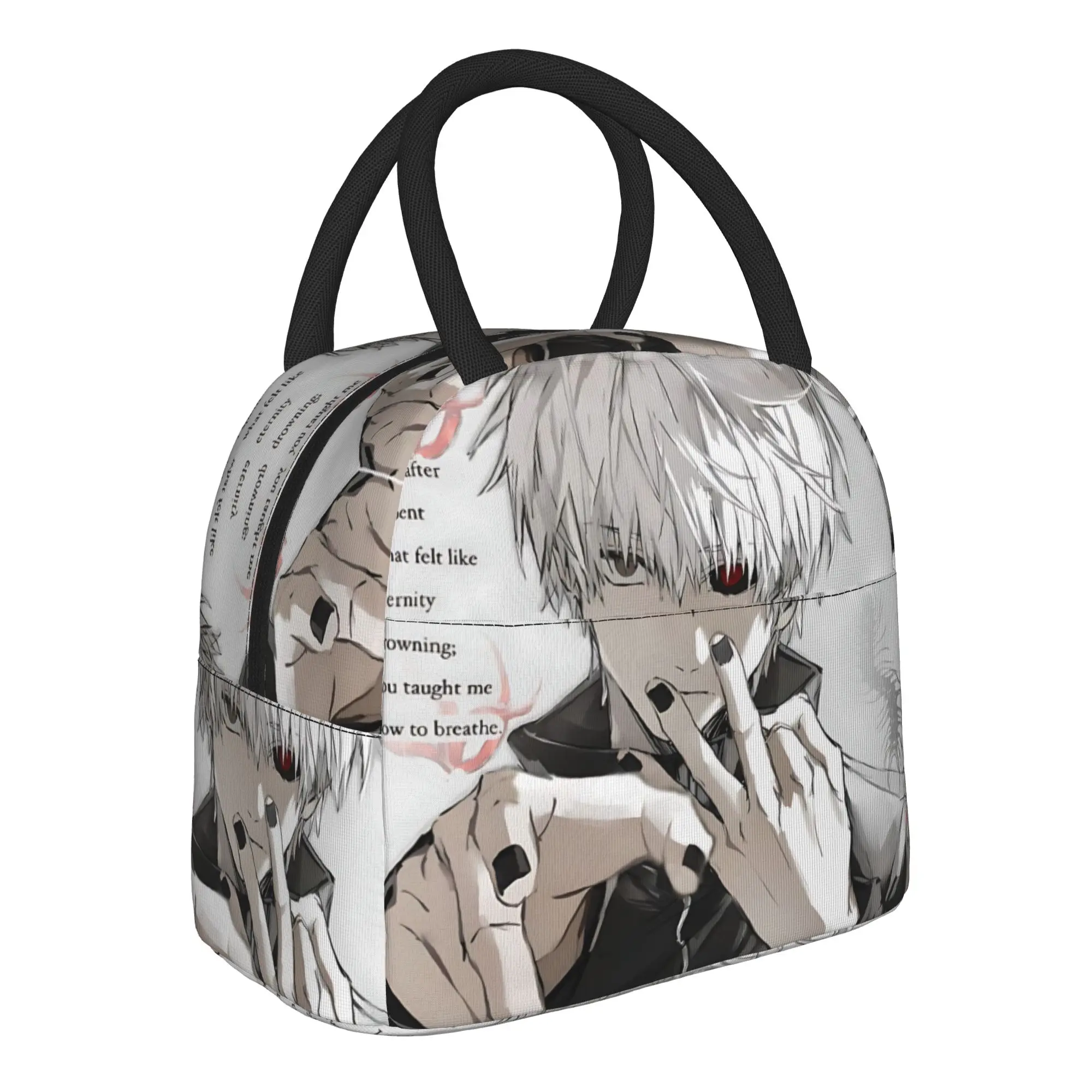 Halloween Tokyo Ghoul Kaneki Insulated Lunch Bag Ice Pack Rice Bag  bolsa Student Bento Lunch Handbag Insulation
