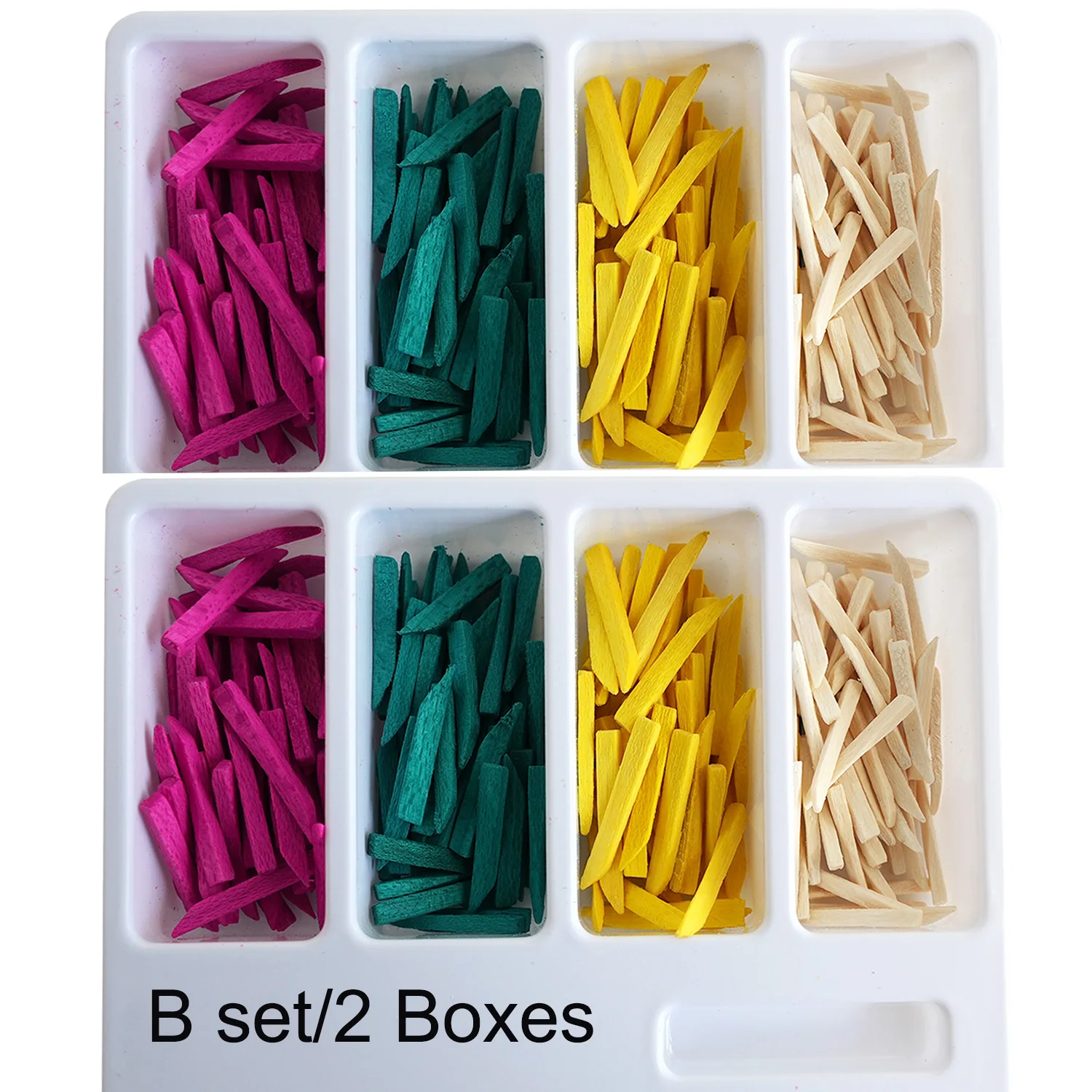 400Pcs/2Pack 4 Color Dental Wooden Wedges A/B Set Disposable Materials Restoration Interdental Composite Contoure Dental Tools