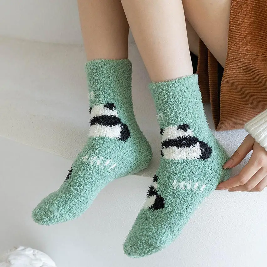 Winter Autumn Plush Socks for Woman Thick Cute Sweet Middle Tube Sock