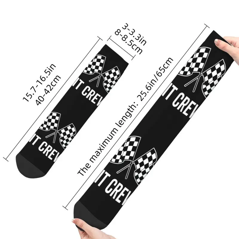 Race Car Pit Crew-Calcetines de vestir con estampado 3D para hombre y mujer, a cuadros, Unisex