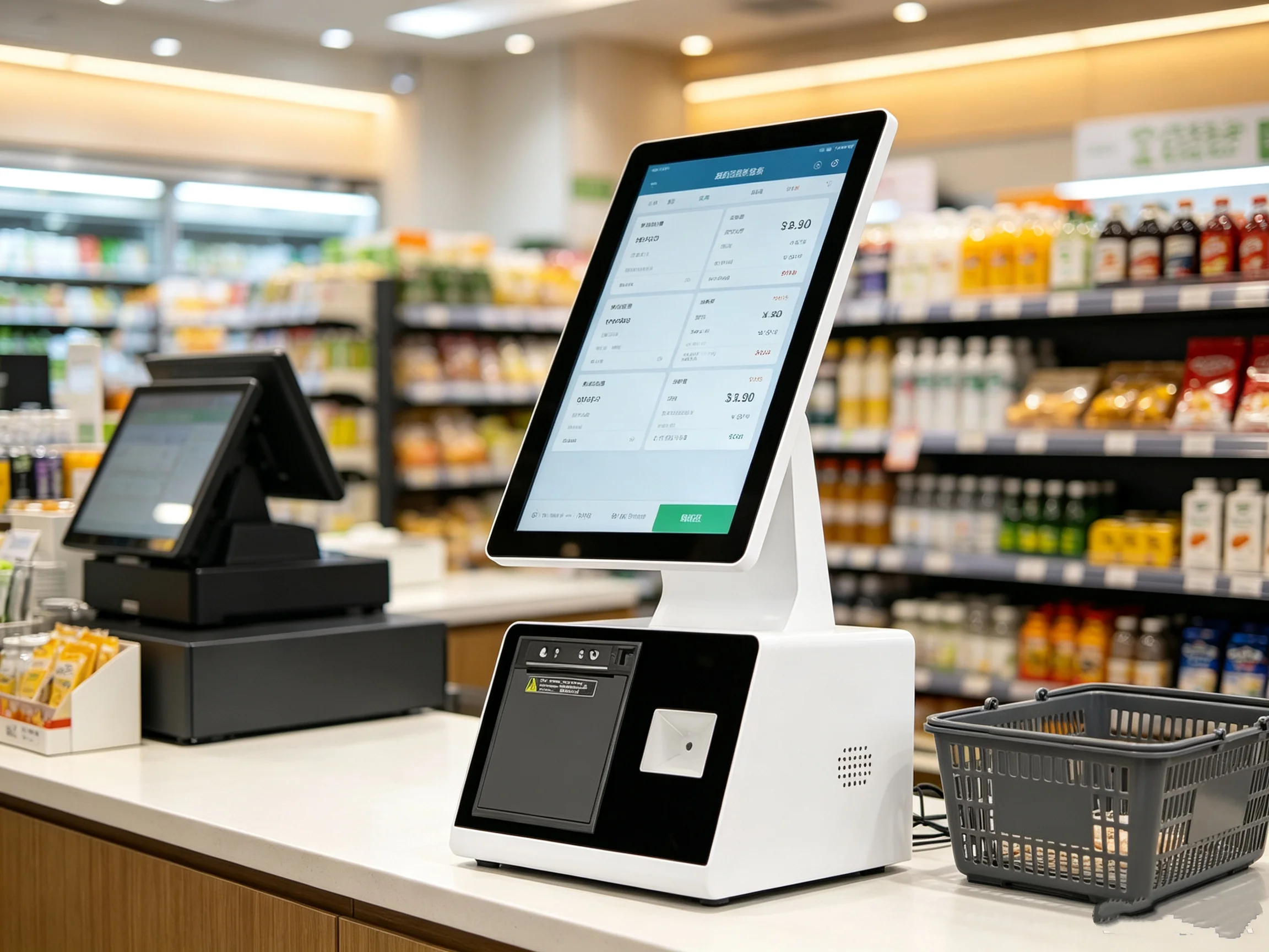 All-in-one POS Terminals with Either a 15.6-inch or 11.6-inch Touch-Screen, Built-in Printer and Scanner Desktop POS Terminal.