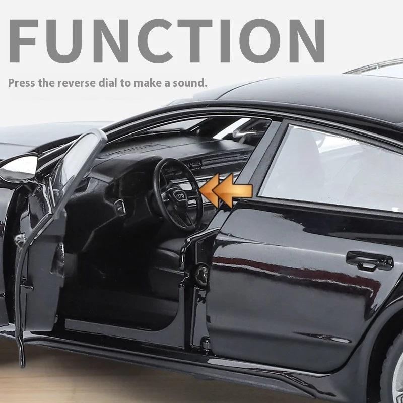 1:24 Audi RS7 Sportback, все новые роскошные средние и большие автомобили, литая под давлением модель автомобиля из сплава, звук и свет,