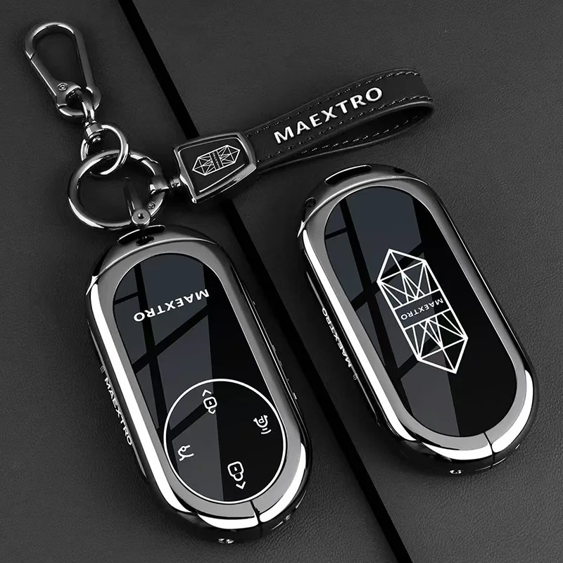 Zinc Alloy Key Fob Cover for MAEXTRO Zunjie S800, Heavy Duty Metal Protective Case Shell with Keychain, Anti-Drop Scratch Proof