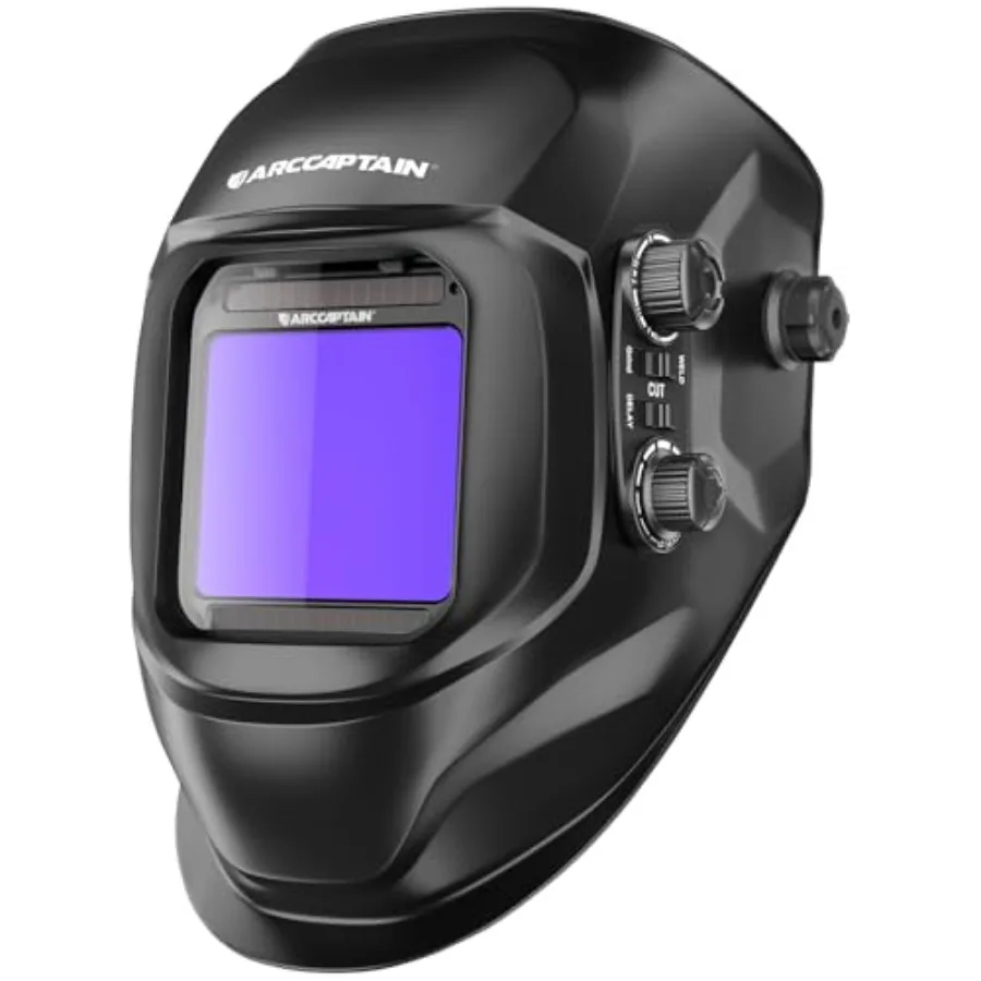 

Welding Helmet Auto Darkening, 3.94"X3.66" Large Viewing Screen True Color Welding Hood with 4 Arc Sensor Solar Powered, Wide S